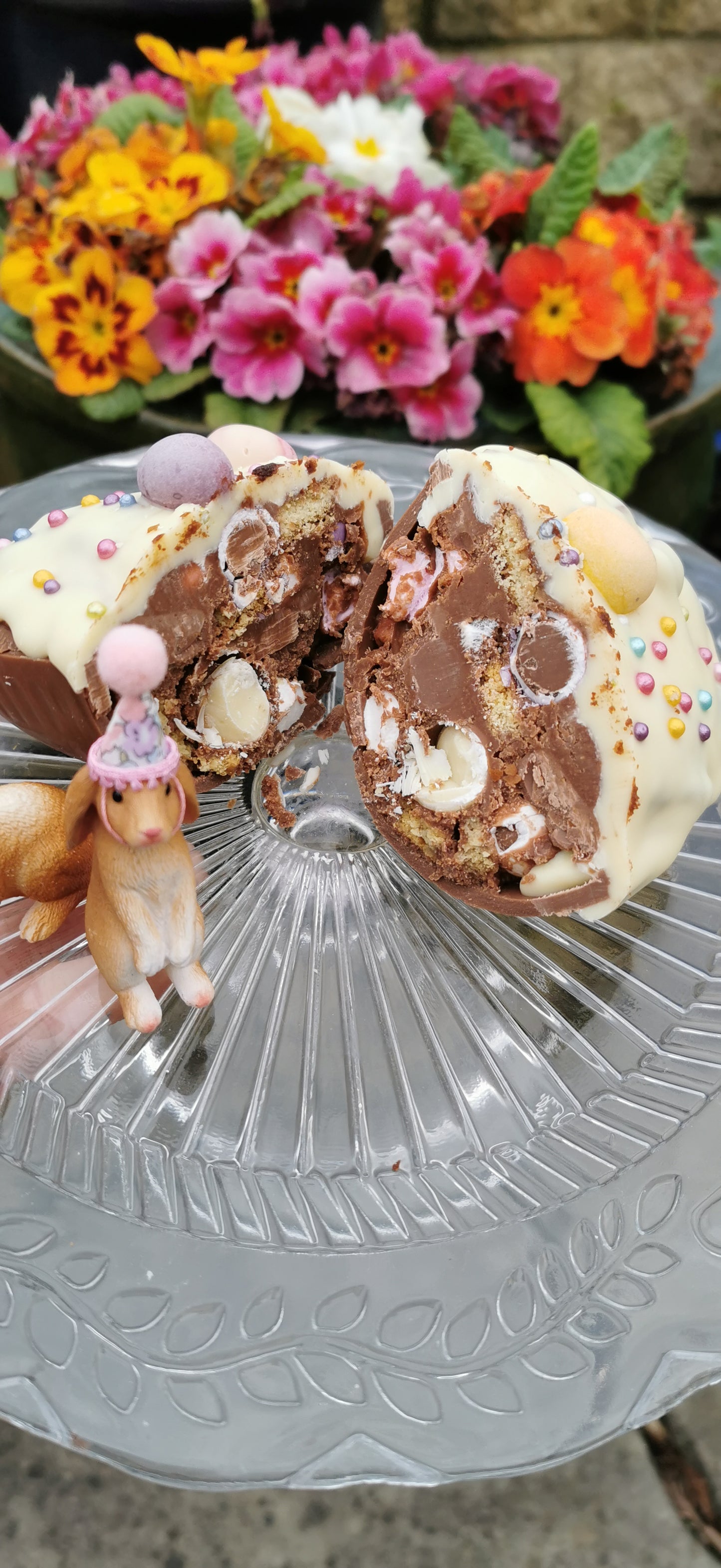 Rocky road filled easter egg