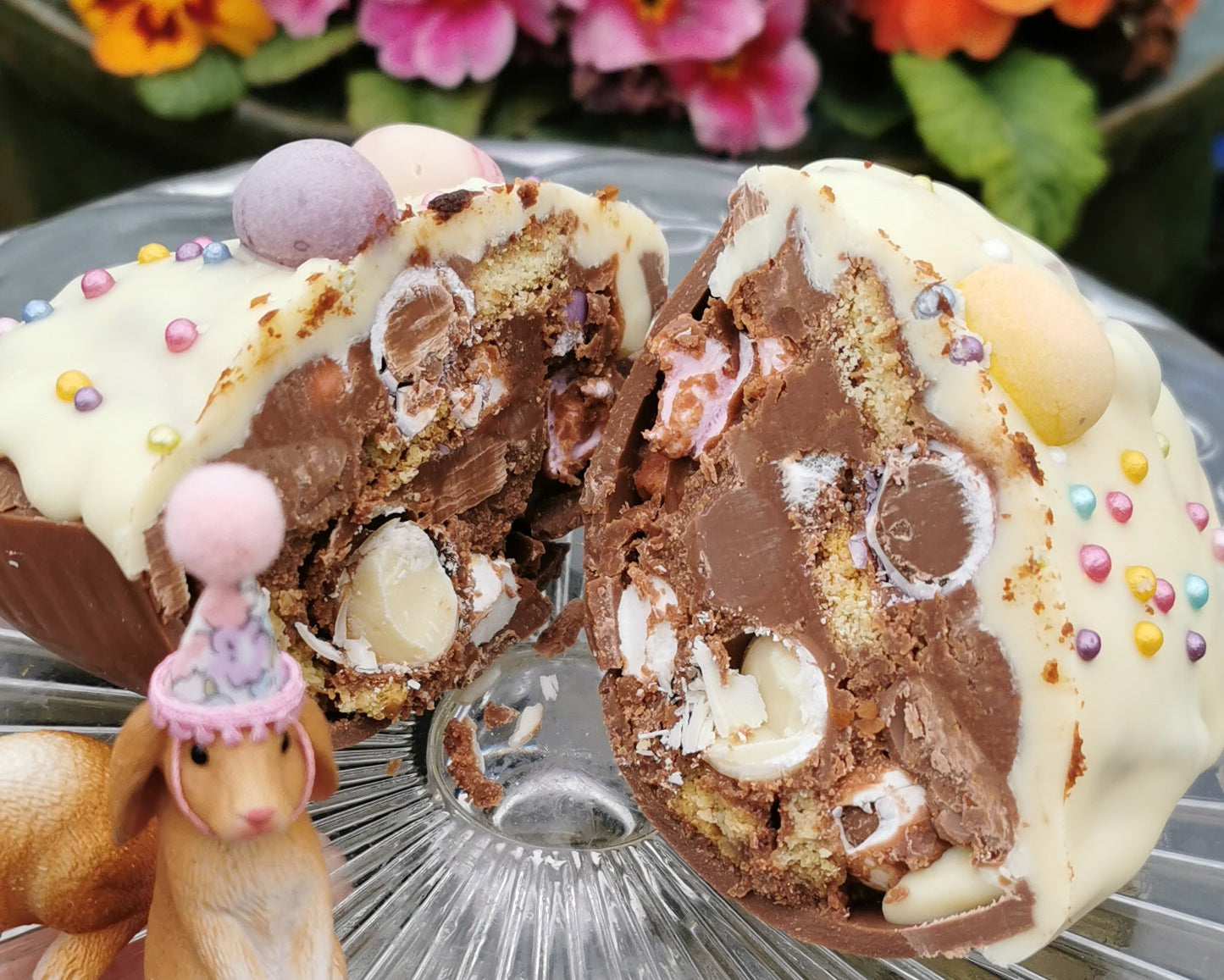 Rocky road filled easter egg