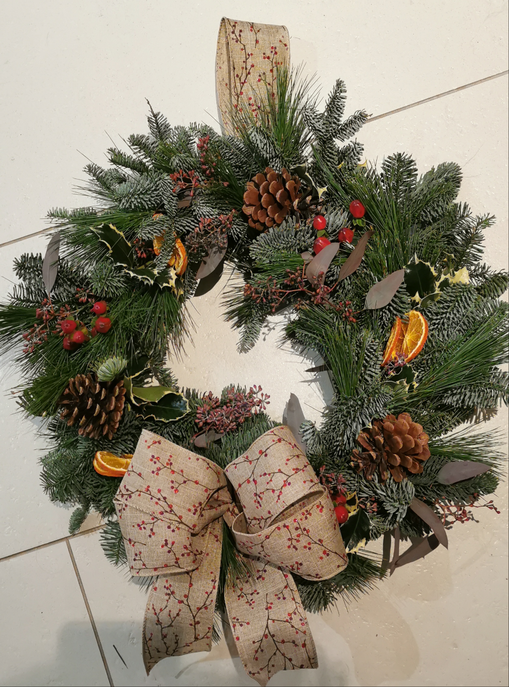 Traditional Christmas Door Wreath